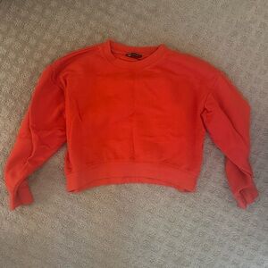 Red Cropped Sweatshirt Zara